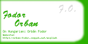 fodor orban business card
